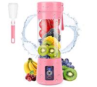 MIAOKE - Frullatore portatile per frullati, mini frullatore per succhi con sei lame in 3D, USB ricaricabile Juicer Cup per casa/ufficio/esterno, Rosa