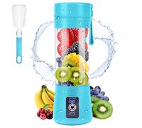 MIAOKE - Frullatore portatile per frullati, mini frullatore per succhi con sei lame in 3D, USB ricaricabile Juicer Cup per casa/ufficio/esterno (Blu)