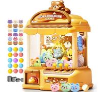 MIAOKE Grande macchina a artigli per bambini, console di gioco musicale elettronica arcade con suono regolabile, regalo di Natale e compleanno per bambini, include 30 giocattoli, 24 monete da gioco e