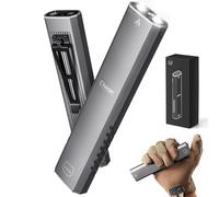 MIAOKE Torcia EDC ultra sottile ricaricabile 3000 lumen UV e LED bianco Combo Doppie fonti di luce Luce tascabile compatta per casa, esterno, emergenza, lavoro notturno, ciclismo-Chaser/Grigio