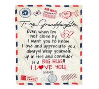 MIAOMANSENSTORE Coperta personalizzata per la mia figlia bonus da Stepmom Air Mail Letter Ti amo figliastra Compleanno Natale Laurea Coperta in pile personalizzata