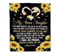 MIAOMANSENSTORE Coperta personalizzata per mia figlia da mamma papà madre ho abbracciato questo con amore Turtle Beach figlia compleanno laurea Natale coperta in pile personalizzata