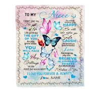 MIAOMANSENSTORE Coperta personalizzata per mia figlia da parte della mamma, mamma, ti auguro la forza, unicorno, figlia, compleanno, laurea, Natale, coperta in pile personalizzata