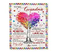 MIAOMANSENSTORE Personalized Grammy Blanket From Grandkids Love Big Hug Air Mail Letter Sunflower Grammy Birthday Mothers Day Christmas Customized Fleece Blanket