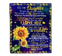 MIAOMANSENSTORE Personalized To My Bonus Daughter Blanket From Stepfather Whenever You Feel Overwhelmed Stepdaughter Birthday Graduation Christmas Customized Fleece Blanket