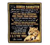 MIAOMANSENSTORE Personalized To My Bonus Daughter Blanket From Stepmother Lion My Only Wish For You Stepdaughter Birthday Graduation Christmas Customized Fleece Blanket