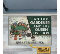 MIAOMANSENSTORE Zerbino personalizzato da giardino personalizzato per vecchie coppie che vivono qui, zerbino per la casa da giardinaggioZerbino ingresso esterno Decorazioni casa Regali