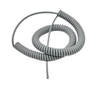MIAOSHE Cavo elettrico industriale for esterni grigio in poliuretano a 2 conduttori, lunghezza 1 metro, con design a molla Elasticità(1mm2 17AWG)
