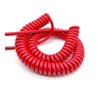MIAOSHE Cavo elettrico Spring Line, circuito unipolare PU 2,5 mm2, 13 AWG, cavo industriale rosso di espansione Elasticità(Stretch 2 Meters)