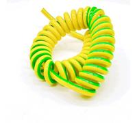 MIAOSHE Linea di espansione a spirale in PU giallo-verde da 12 metri, circuito elettrico unipolare for uso industriale all'aperto Elasticità(8AWG 10mm2)