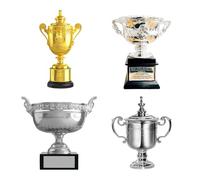 MIAOWR Mini Trofeo da Tennis da Uomo, Kit da 4 Pezzi, Altezza: 16 cm/6,3 Pollici, Collezione per Appassionati di Sport, Decorazione per La Scrivania di Casa