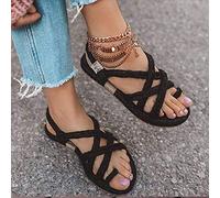 MIAOZHANG Corda di Canapa Sandali Donna Estivi Sandali in Corda di Canapa Sandali con Cinturini Incrociati Ciabatte Spiaggia Scarpe di Paglia,1,CN 39