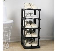 MIAOZHANG Torre per Scarpe Stretta, ripiano per Scarpe autoportante Portascarpe Scarpiera, Scaffale Portascarpe a 5 Ripiani per Casa, Dormitorio, Ufficio, Scarpiera Componibile,Nero