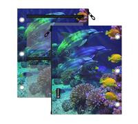 miaozhen 3 astuccio per matite ad anello, confezione da 2 pesci tropicali 3D Deep Sea Vibrant