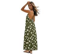 miaozhen Abito da donna senza maniche senza maniche Danimarca Marguerite Marguerite verde oliva abiti lunghi da salotto per le donne indoor, Danimarca Marguerite Daisy Verde Oliva, X-Large Di Più