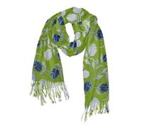miaozhen accogliente cashmere sentire sciarpe di moda per la primavera Blu Sliver Tulipani Verde bufandas de mujer elegantes para frio