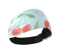 miaozhen Acquarello rosso ciliegie antiscivolo? carino fasce per le donne testa elastica per le donne per la corsa corsa escursionismo escursionismo banda para el cabello