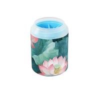 miaozhen Acquerello Rosa Fiore Fiori Portatile Cane Rondella del Piede con Spazzola di Massaggio Morbida Animali Domestici Grooming Forniture Pulisce Delicatamente Le Zampe Dopo Passeggiate peine para