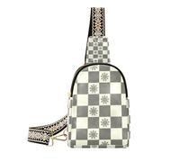 miaozhen Alla moda grigio Sun Checker Plaid Pattern corpo fanny pack antifurto piccoli pacchetti di fanny per il pacchetto di giorno, Motivo scozzese grigio a quadri, Borse a tracolla