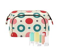 miaozhen Alla moda Polka Dot Teal Rosso Grande Capacità di Viaggio Cosmetico Sacchetto Della Chiusura Lampo Delle Donne Della Moneta Portafoglio per Accessori Da Viaggio maqu, Alla moda a pois verde