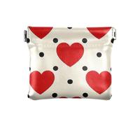 miaozhen amore rosso Polka Dot Beige Donne Uomini Portamonete In Pelle Portamonete Comodi Custodie per Carte Organizzatori di Denaro per Signore Borsa para monedas, Love rosso a pois beige, 1 size