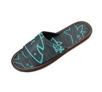 miaozhen Angry Animal Shark Fish Blu Nero Donna Uomo Pantofole da Doccia Interno ed Esterno Lavabile Carino Personalizzato Sandali da Spiaggia per Piscina, Hotel, Viaggi sandalias de playa para hombre