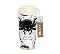 miaozhen Angry Spider Web Star Black Blue Coffee Travel Tumbler con coperchio tazza da caffè isolato in acciaio inox per caldo e freddo 500 ml a prova di perdite