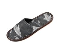 miaozhen Animal Shark Argento Nero Pantofole Indoor Outdoor Traspirante Carino Personalizados para Spiaggia Sandali per Viaggi, Piscina, Festa pantuflas para hombres, Squalo Animale Argento Nero, 39.5
