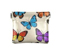 miaozhen Animale Farfalla Colorata Delle Donne Piccola Borsa In Pelle Cambiamento Comodo Accessori Da Viaggio per Signore Borsa Monedero Chico para Monedas, farfalla colorata animale, 1 size