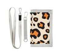 miaozhen Arancione Crema Leopard Print trifold mens trifold portafoglio per maschio unico leggero mens portafoglio con cordino billetera minimalista para hombre