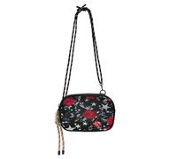 miaozhen Argento Stelle Rosse Rosse Piccola Borsa Crossbody Uomini Bellezza con Slot per Carte di Credito Borsa A Tracolla Avere un pasto bolsa para muj