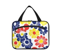 miaozhen Art Acquerello Rosso Blu appeso borse cosmetiche per le donne viaggio con gancio, designer essenziale per il viaggio must haves bolsos para hombre L, arte acquerello rosso blu, moderno