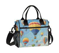 miaozhen Art Painting Blu Mongolfiera Borsa Pranzo per Teen con Tracolla Eco-Friendly Lunch Box per Ragazze per la Scuola Materna loncheras para ninos