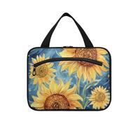 miaozhen Art Sun Flowers appeso kit da toilette con gancio, design pieghevole per adulti cartera para maquillaje L, arte sole fiori, moderno