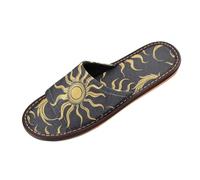 miaozhen Art Sun Moon Gold Black Spa Pantofole da interno ed esterno riutilizzabili leggere personalizzate dormitorio Home Slides per gli ospiti dell'aeroplano Chanclas para hombres, Art Sole Luna Oro