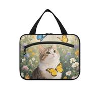 miaozhen Arte Pittura A Olio Giardino Gatto appeso kit borsa con gancio, accessori di design per le donne bolsa de maquillaje para mujer L, Gatto del giardino della pittura ad olio, moderno