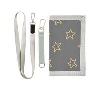 miaozhen Astratto Stella Grigio Grigio Yello trifold uomini portafoglio per carte di credito unico portafoglio leggero con fermasoldi con cordino carteras para hombres, Astratto Stella Grigio Giallo