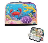 miaozhen Astucci di grande capacità borsa di immagazzinaggio multifunzionale organizzatore da scrivania per materiale scolastico di grado preppy forniture di mare animale granchio aragosta cartuchera