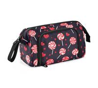 miaozhen astucci di matita di grande capacità di viaggio astuccio con slot matita caso per bambini per adolescenti cosmetici lecca-lecca vintage San Valentino rosso nero estuche para lapices