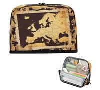miaozhen astucci di matita Grande Capacità Trucco Borse Semplice Organizer Box per Ragazzi Elementare Retro Continentale Europeo Marrone utiles escolares para adolescenti
