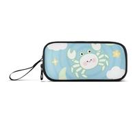 miaozhen Astucci di nylon per studenti universitari disegno a linea granchio blu verde grande capacità grande astuccio cancelleria organizzatore per ragazzi delle scuole superiori estuche para