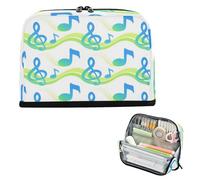 miaozhen astucci per matite Custodie per penne di grande capacità Borsa per penne di cancelleria per ragazzi Forniture per la scuola superiore Blu Verde Gradiente Nota musicale Colorful bolsa para