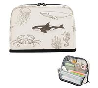 miaozhen astucci per matite di grande capacità portapenne con slot organizer per ragazze asilo oceano animale nero beige squalo medusa bolsa para utiles escolares