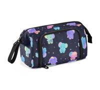 miaozhen Astuccio di grande capacità carino astuccio con scomparto astuccio per adulti per donne elementare cartone animato carino colorato fluorescente elefante neon estuche de lapices para ninas