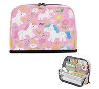 miaozhen Astuccio di grande capacità portapenne robusto organizzatore di cancelleria per ragazze forniture scolastiche preppy carino cartone animato bianco unicorni bolso para herramientas