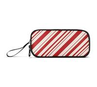 miaozhen Astuccio in nylon a righe rosse bianche larghe linea ad alta capacità astuccio organizzatore scuola cancelleria per le donne del liceo estuche para
