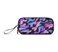 miaozhen Astuccio in nylon con manico Neon Camouflage Viola Nero Blu Grande Capacità Astuccio Con Cerniera Cancelleria Organizzatore per Insegnante Universitario estuche para