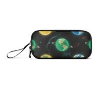 miaozhen Astuccio in nylon con pianeti brillanti Terra di grande capacità astuccio con cerniera cancelleria per ragazzi universitari estuche para