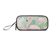 miaozhen Astuccio in nylon materiale scolastico animali della giungla fenicottero rosa verde grande capacità astuccio con cerniera organizzatore di cancelleria per insegnante di scuola preppy estuche