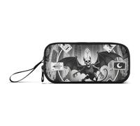 miaozhen Astuccio in nylon materiale scolastico stile gotico scheletro malvagio Tarocchi in bianco e nero grande capacità astuccio di cancelleria per ragazze scolastiche preppy estuche para